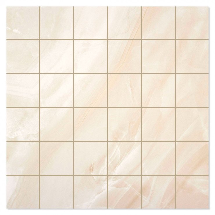 Marmor Mosaik Klinker Diva Beige Mat 30x30 (5x5) cm-0